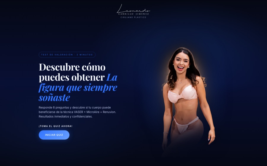 Quiz web interactivo desarrollado para el Dr. Leonardo Carrillo