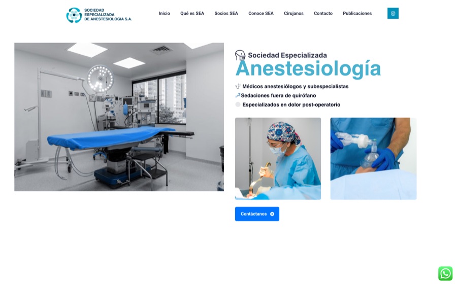 Sitio web desarrollado para SEASA, sociedad de anestesiología